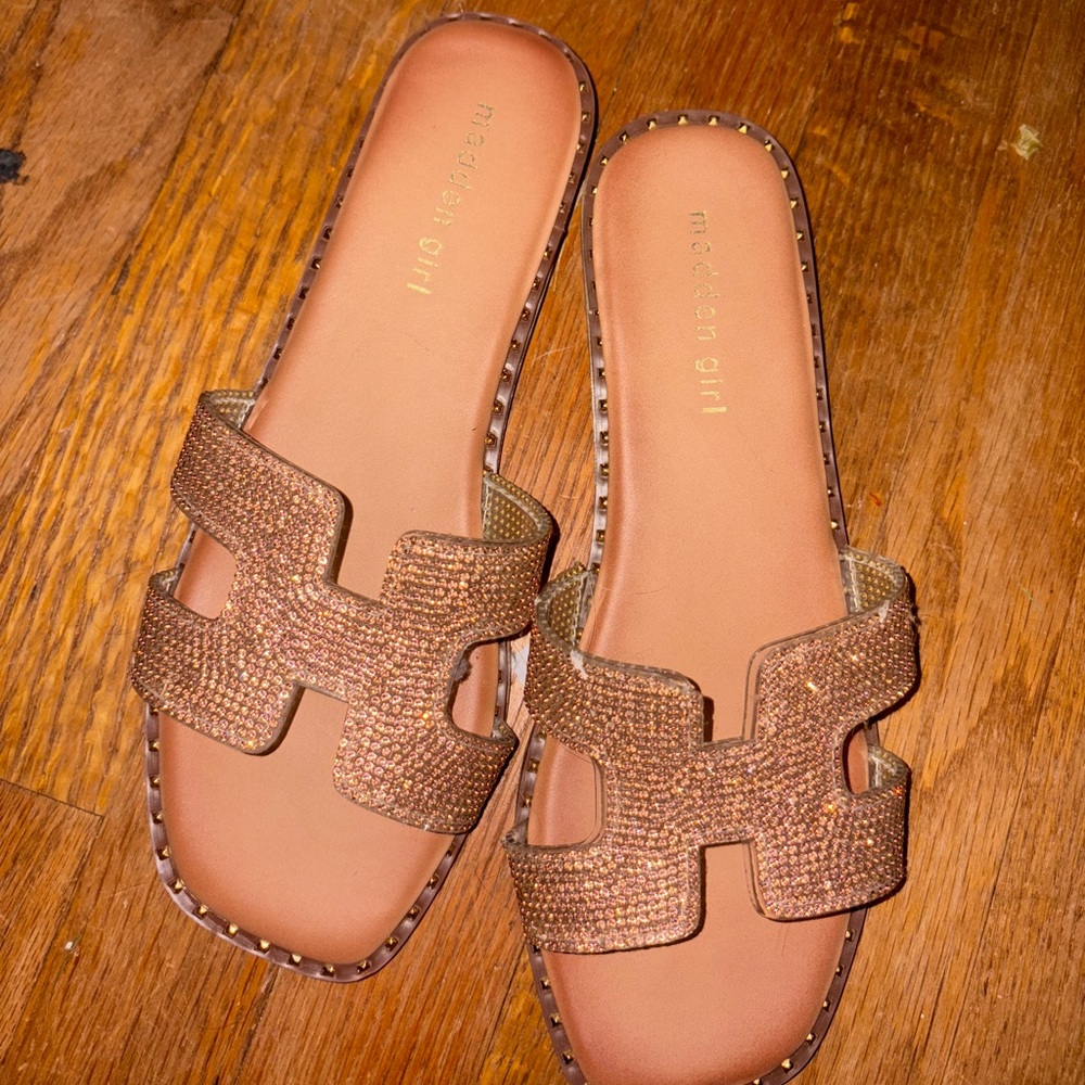 Madden Girl Brown Slide Sandals